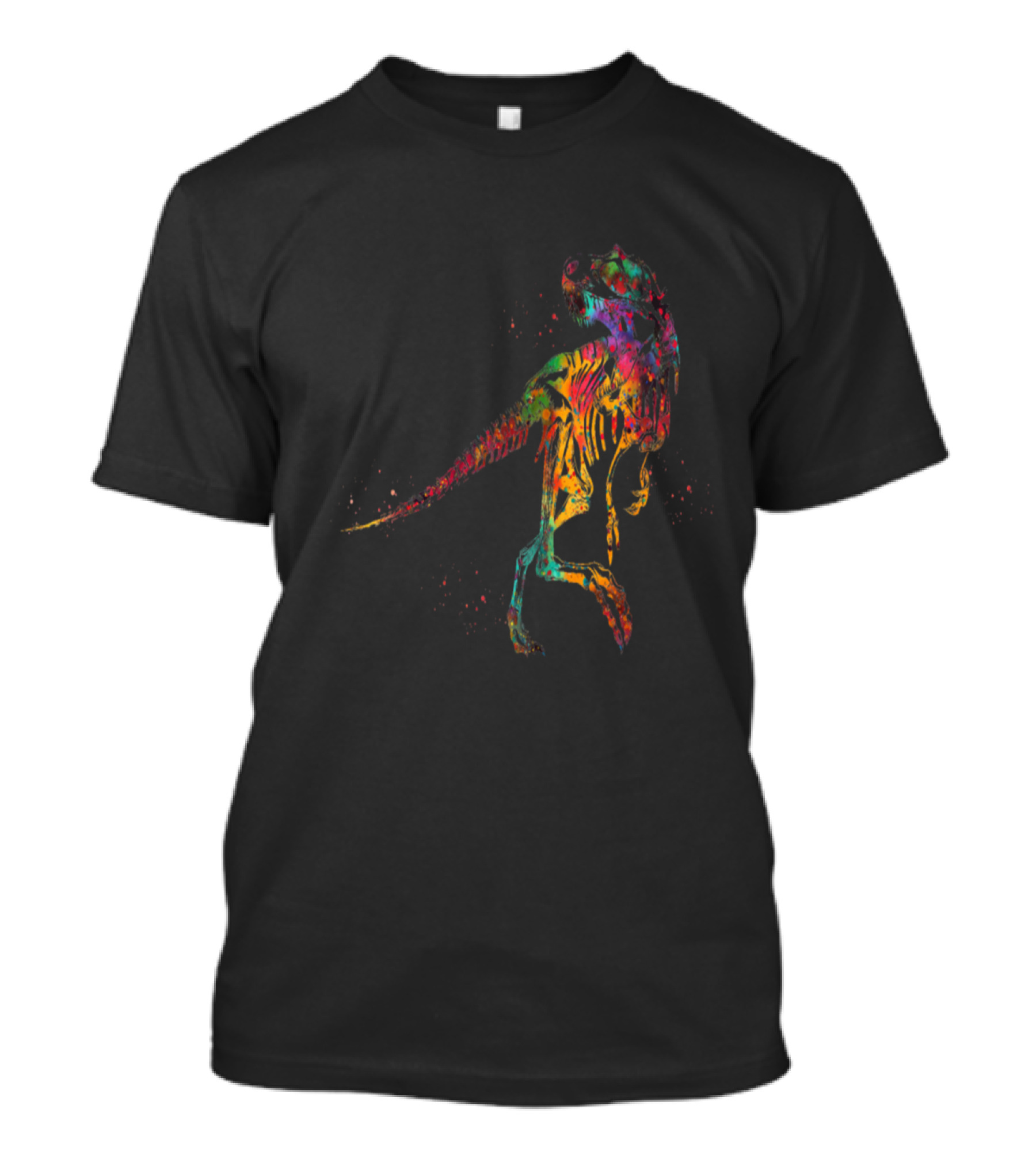 Tyrannosaurus Skeleton Multicolor Abstract T-Shirt