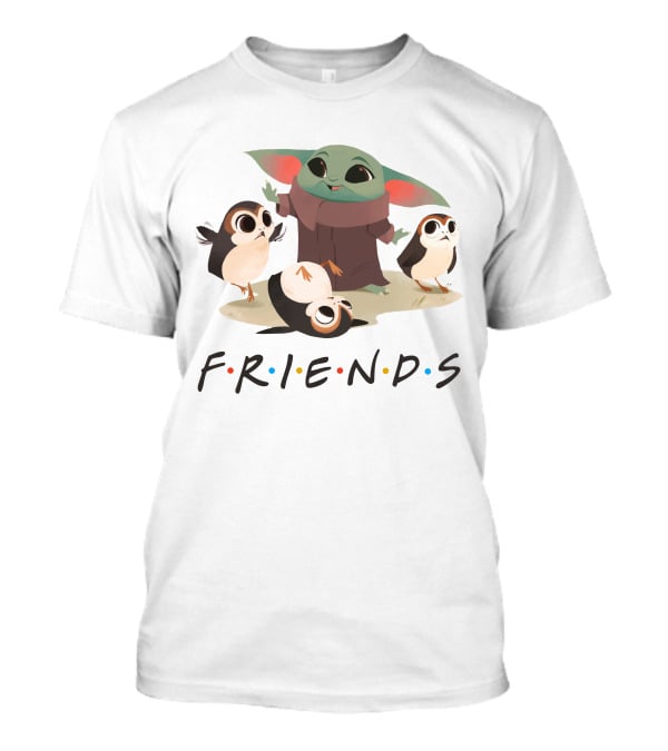 Friends Baby Yoda And Bird Friends T-Shirt