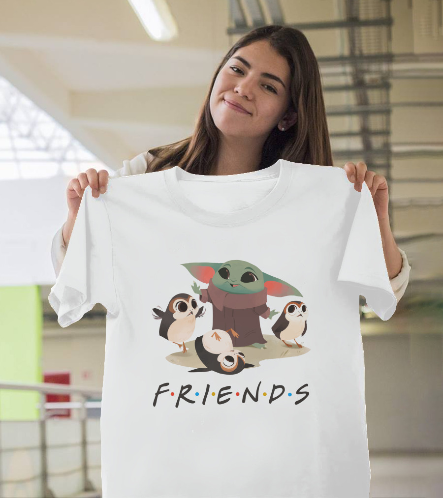 Friends Baby Yoda and Bird Friends T-Shirt