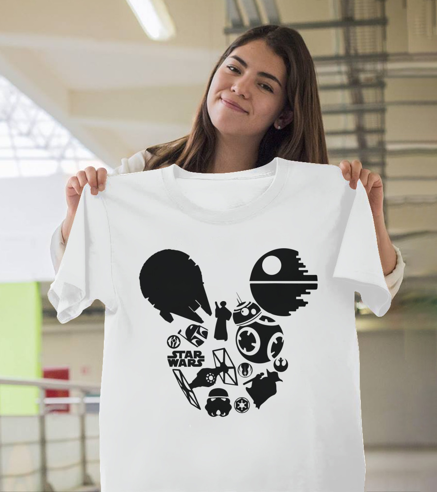 Star Wars Icons Millennium Falcon Death Star BB-8 T-Shirt