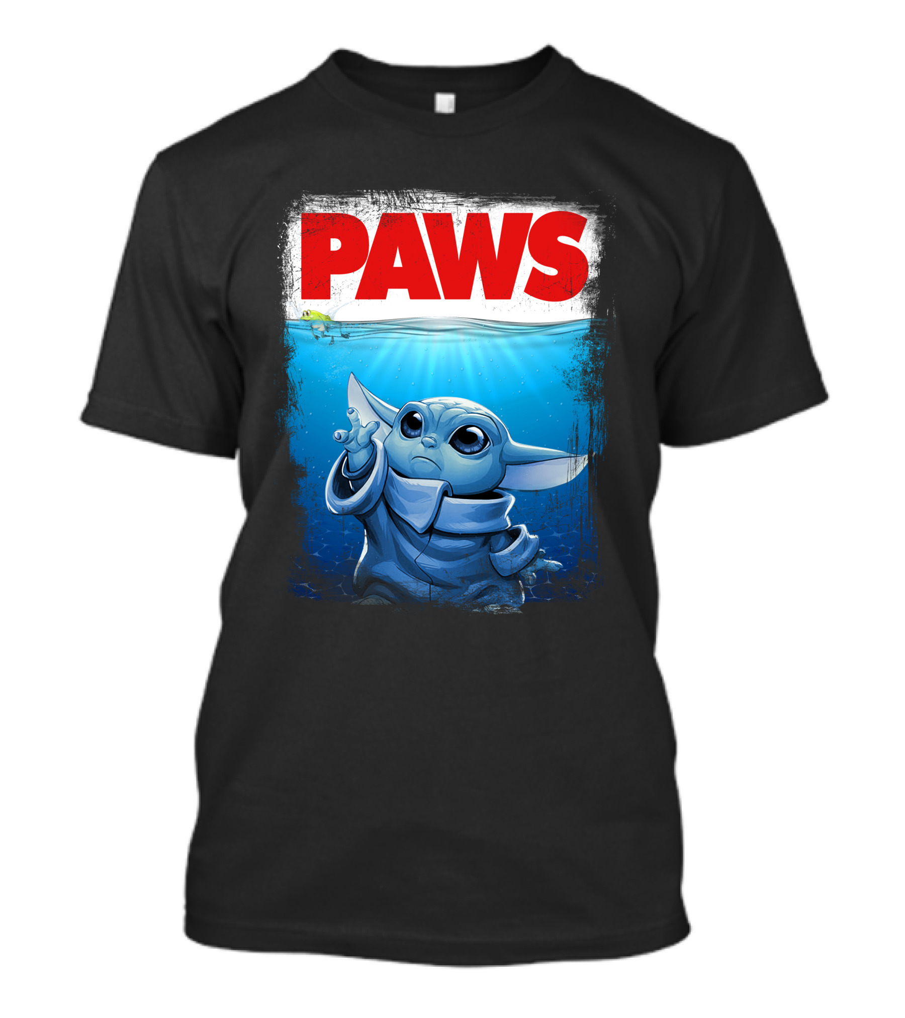 PAWS Yoda Parody Jaws Style Baby Yoda T-Shirt