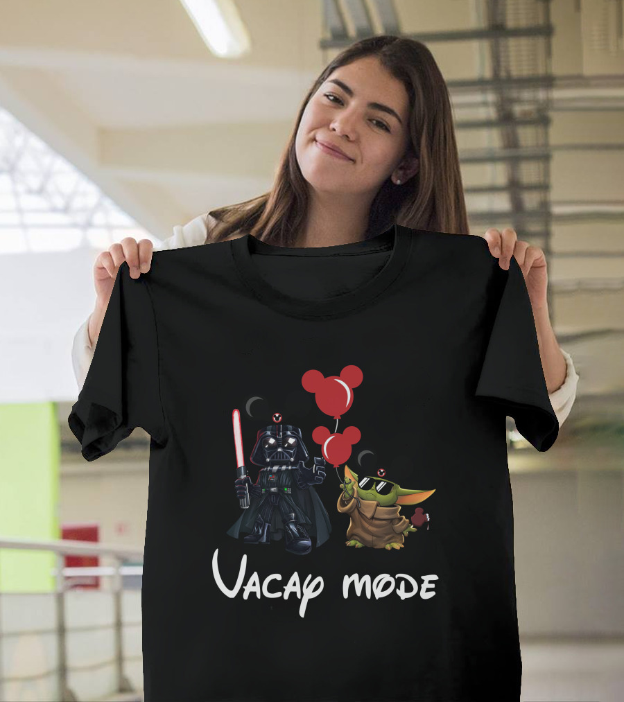 Vacay Mode Darth Vader Yoda Mickey Ears Balloons T-Shirt