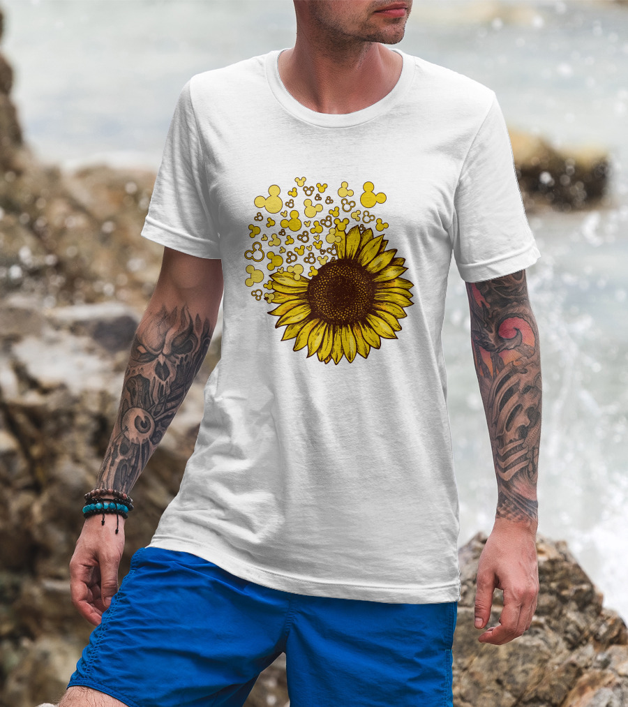 Mickey Sunflower Iconic Blooms With Classic Ears T-Shirt