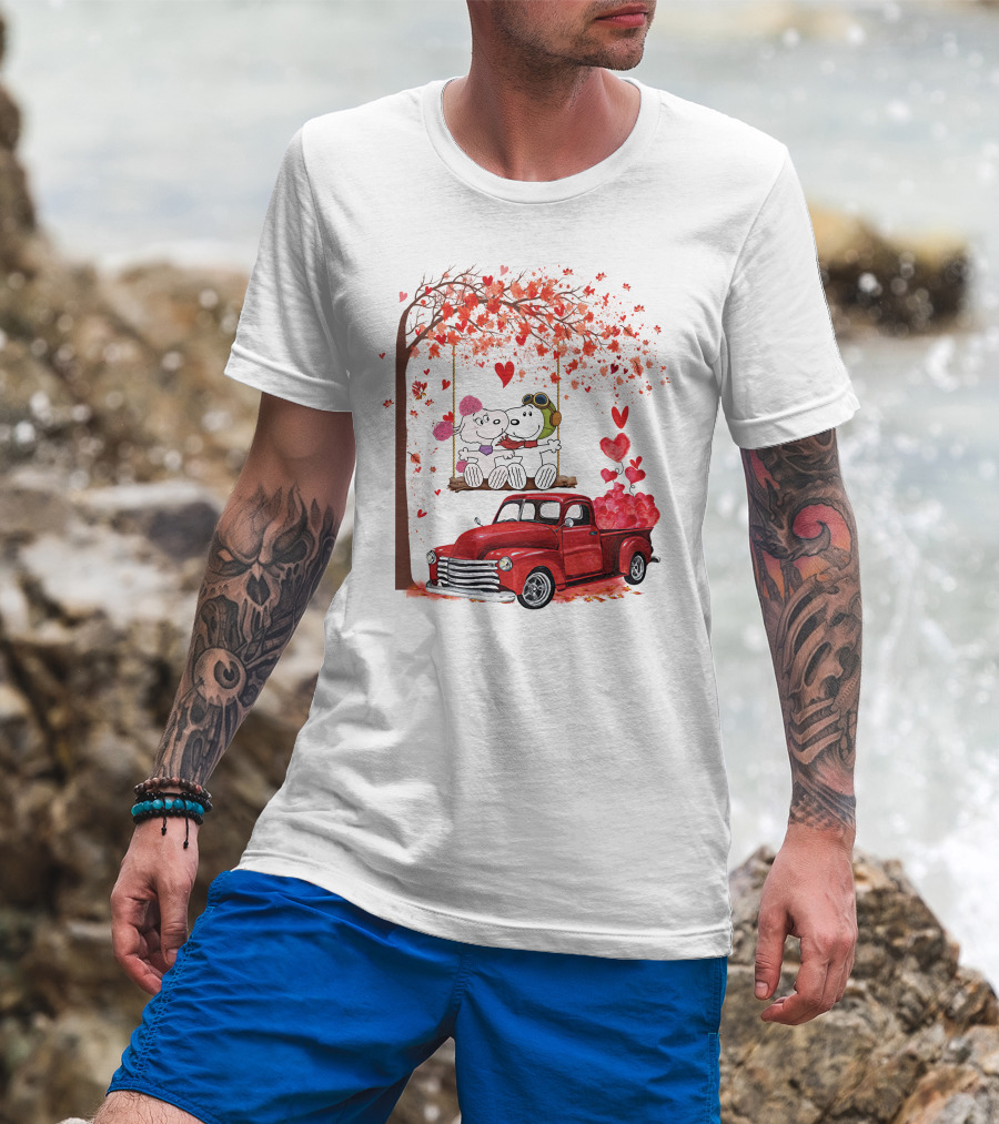 SNP Love Heart Tree Swing Red Truck Romance T-Shirt