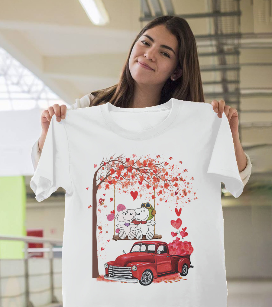 SNP Love Heart Tree Swing Red Truck Romance T-Shirt