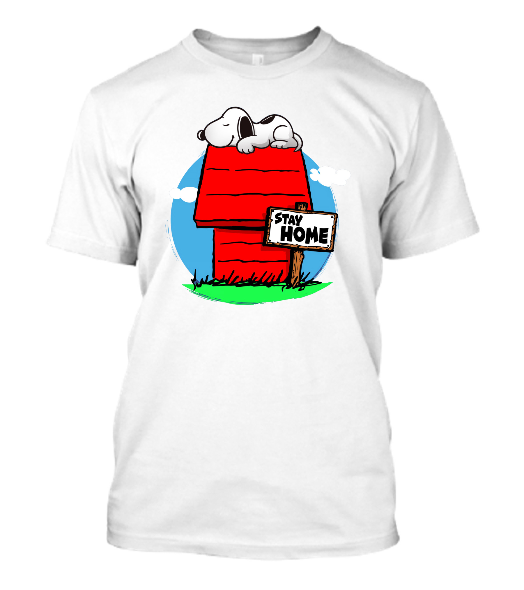 Stay Home Snoopy Doghouse Relaxation T-Shirt