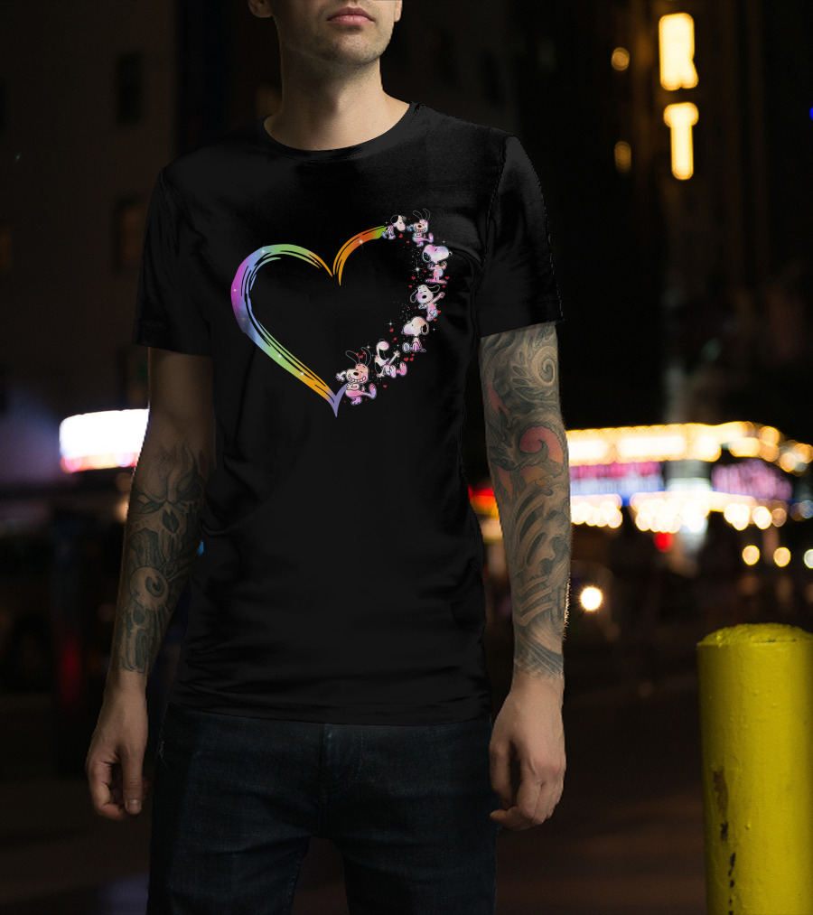 PN Heart Rainbow Cartoon Characters T-Shirt