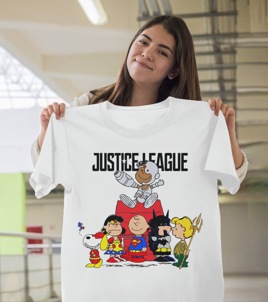 Justice League Peanuts Crossover Charlie Brown Superheroes T-Shirt