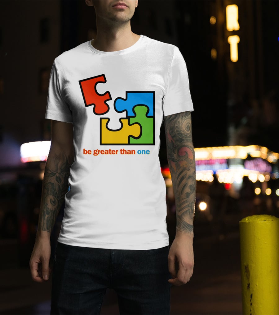 Office 2000 Be Greater Than One Puzzle Pieces T-Shirt