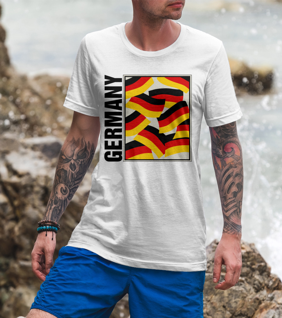 Germany Bold Black Text With Vibrant Flag T-Shirt