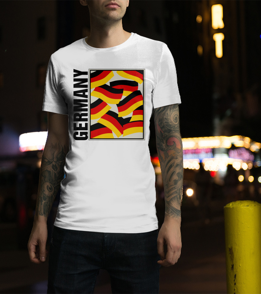 Germany Bold Black Text With Vibrant Flag T-Shirt