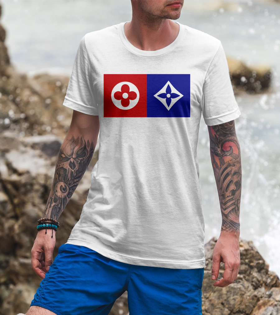 Best Dual Icon Flower Emblems T-Shirt