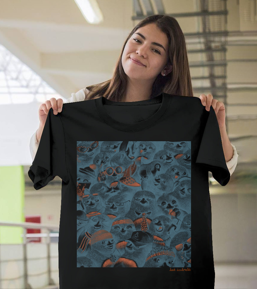Penguin Crowd in Diverse Accessories and Attire T-Shirt