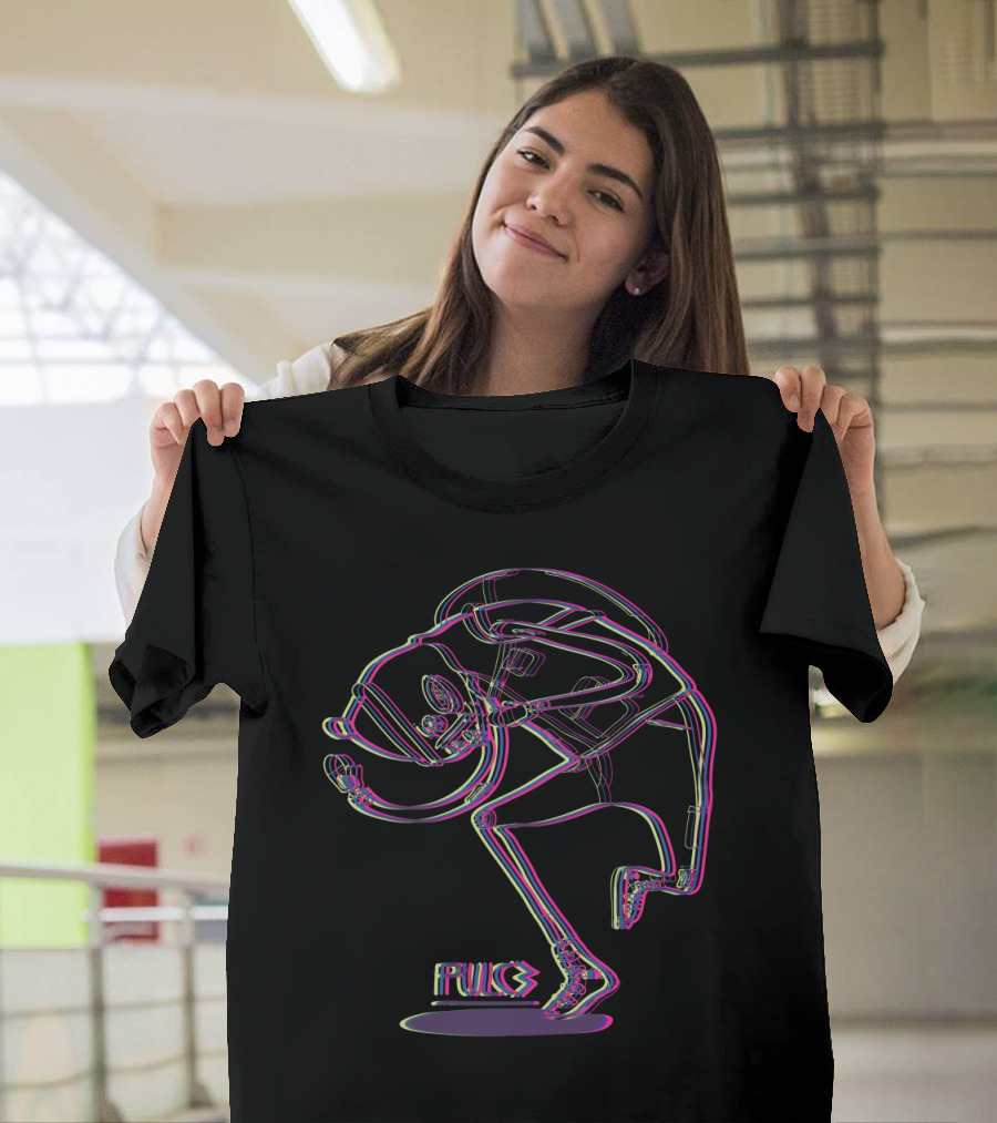 Neon Holographic Dance Man Pulse T-Shirt