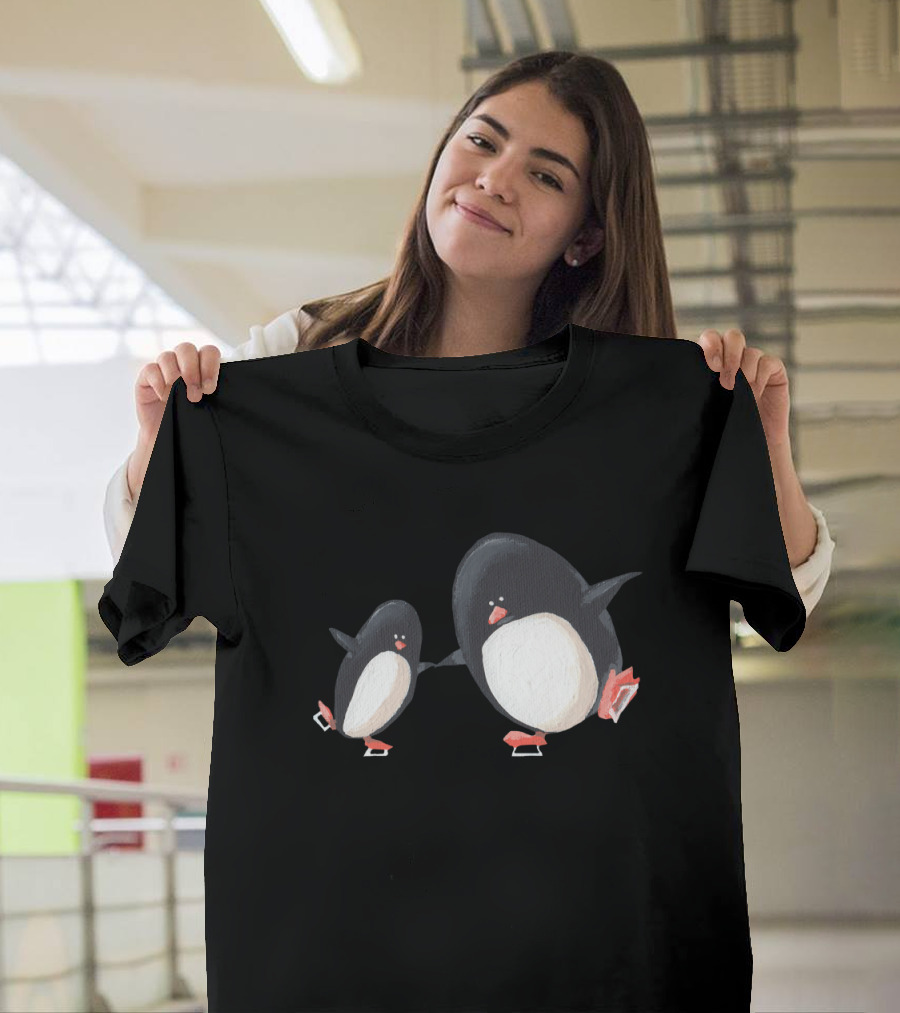 Ice Dance Penguins Skating on Ice T-Shirt