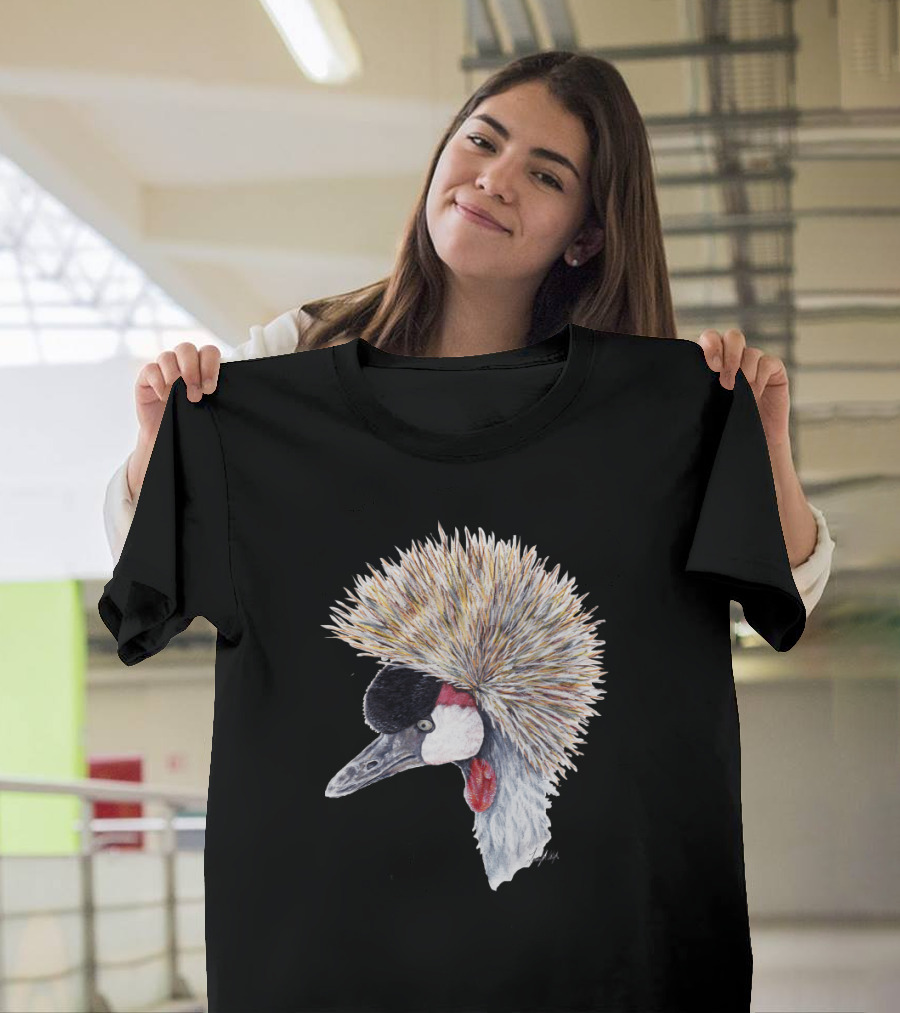 African Crowned Crane Detailed Profile T-Shirt