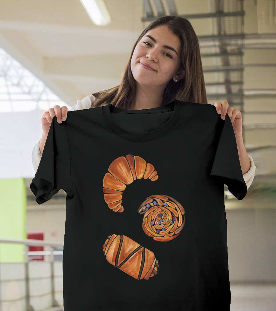 French Pastries Croissant Pain au Chocolat Swirl Delight T-Shirt