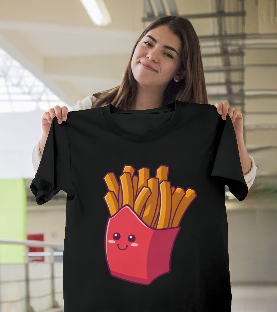 Adorable Smiling French Fries Cute Illustration Kawaii T-Shirt