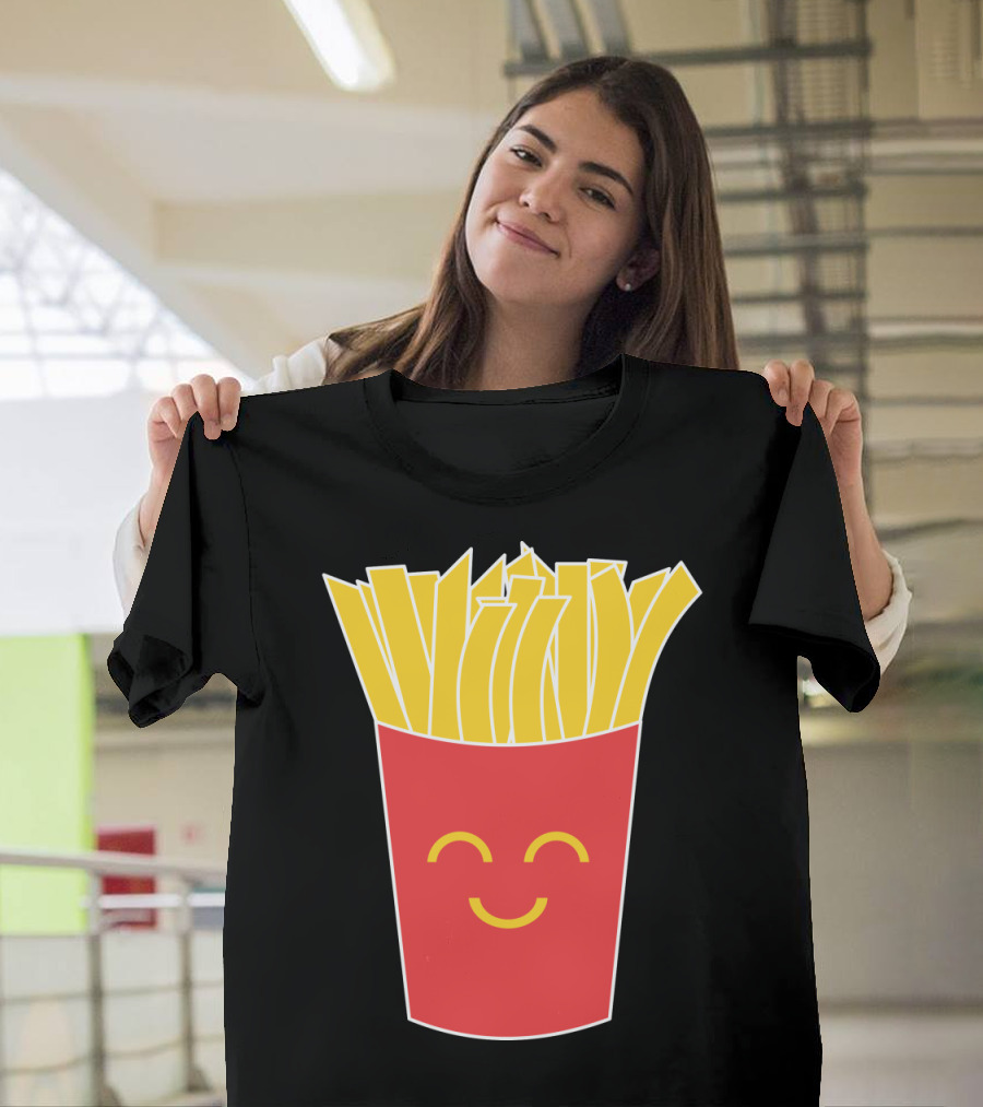 Smiling French Fries Face in Red Box T-Shirt