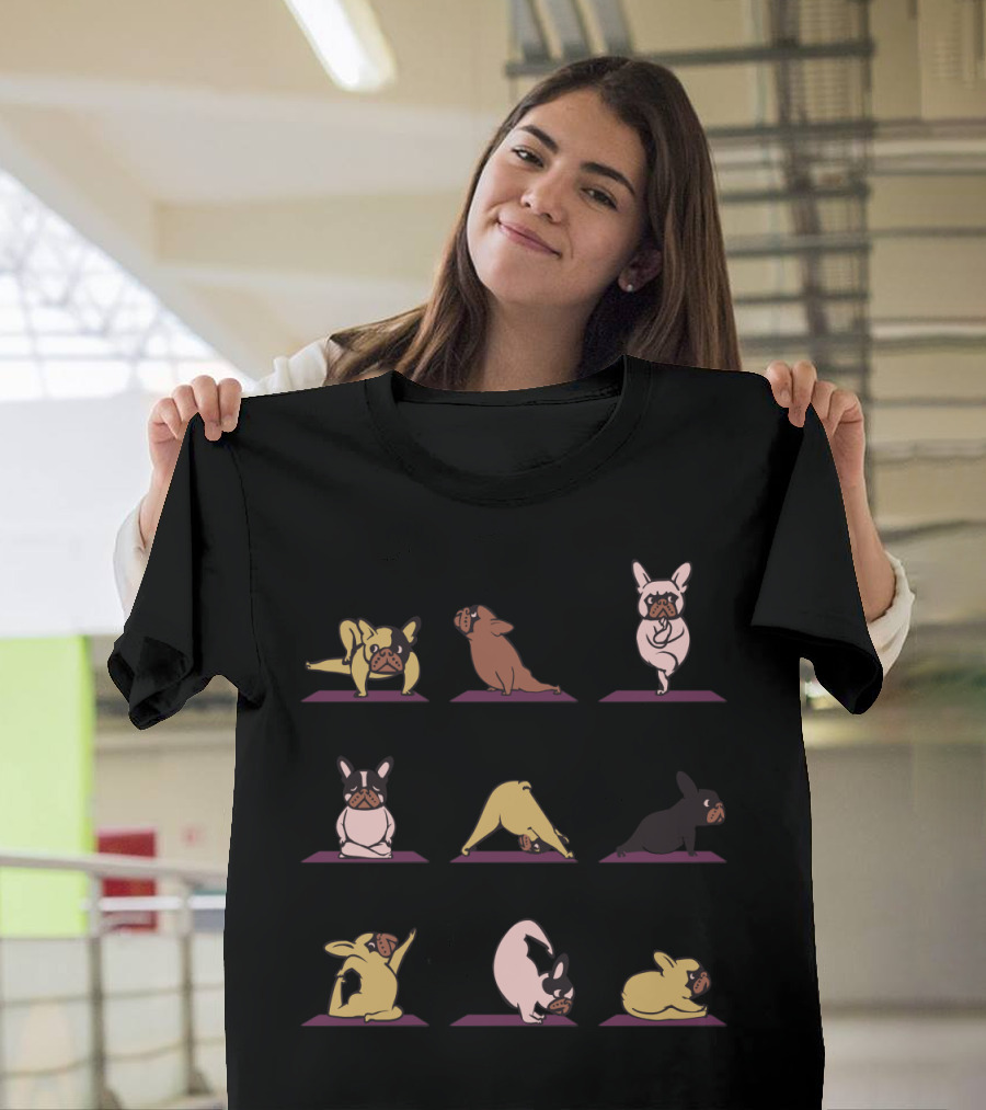 French Bulldog Yoga in Various Poses T-Shirt