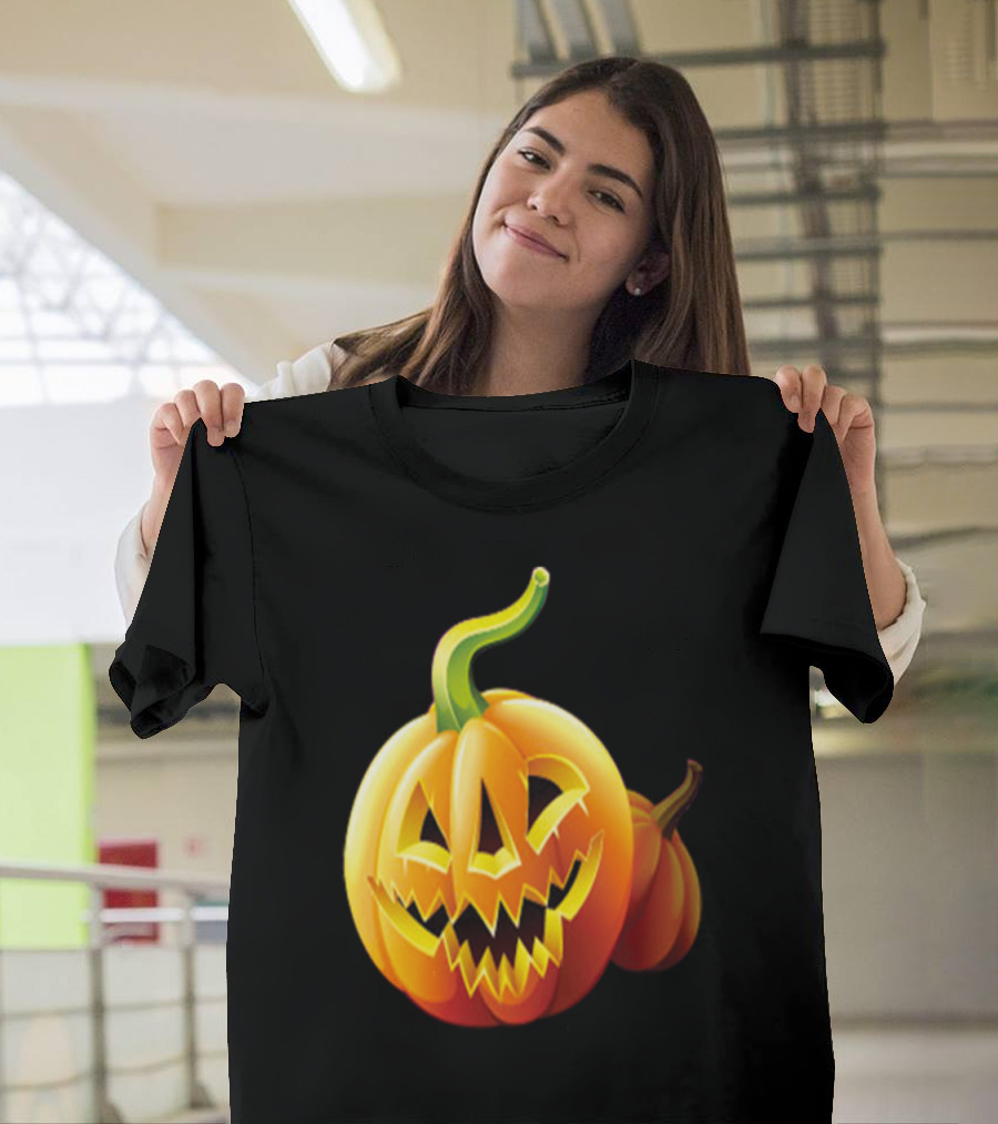 Happy Halloween Jack-O'-Lantern Pumpkin with Grinning Face T-Shirt