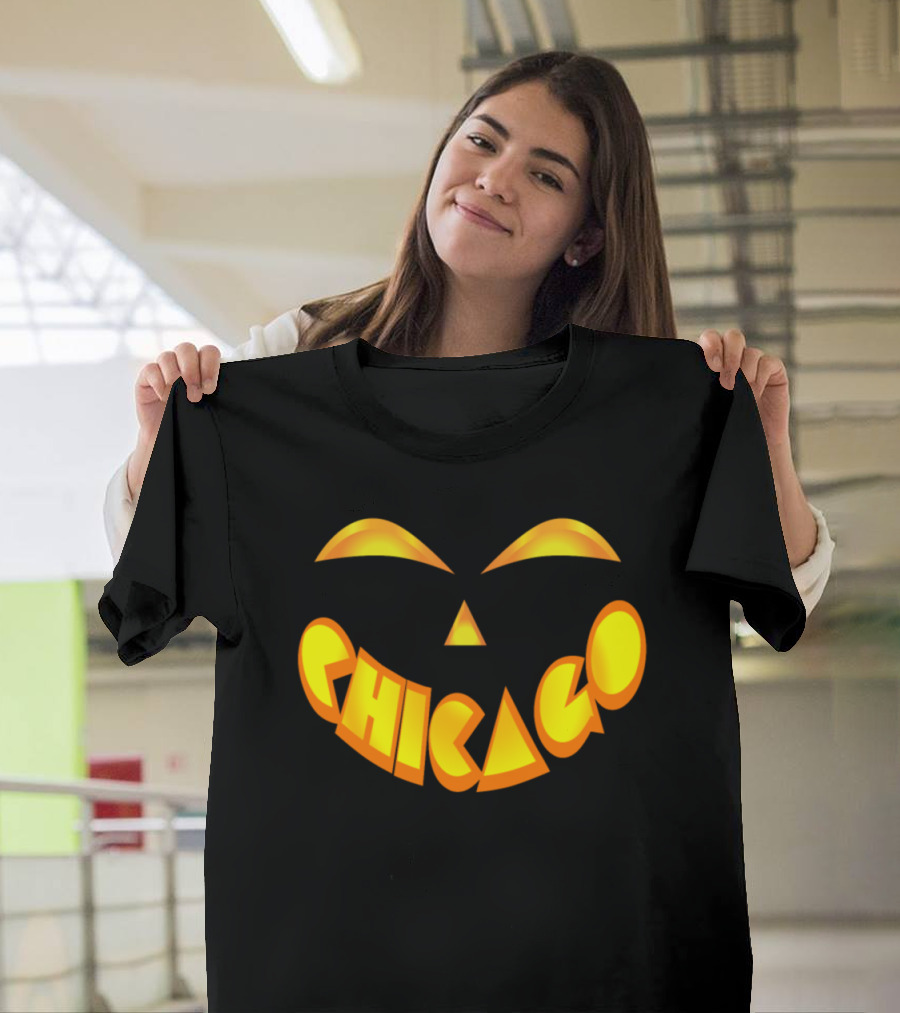 Chicago Jack O' Lantern Pumpkin Face T-Shirt