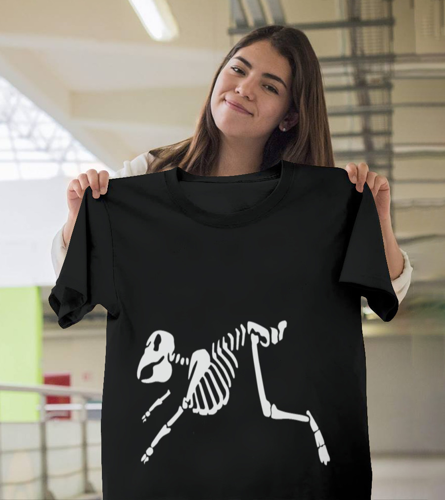 Black Rabbit Skeleton Vintage Anatomy T-Shirt
