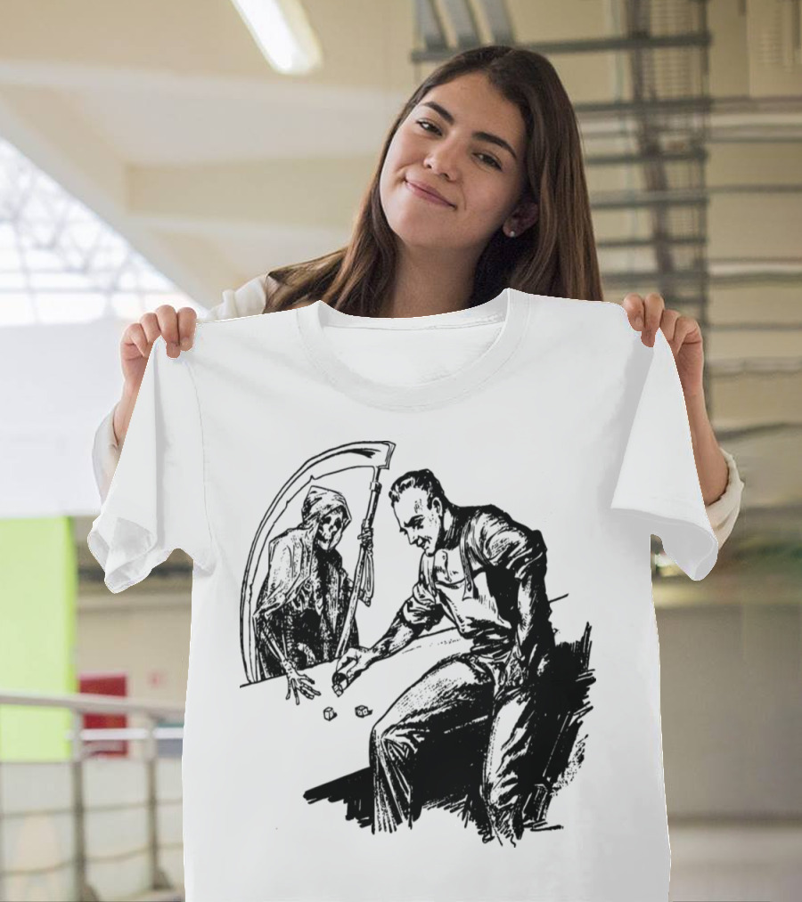 Gambling with Death Dice Duel with Grim Reaper T-Shirt