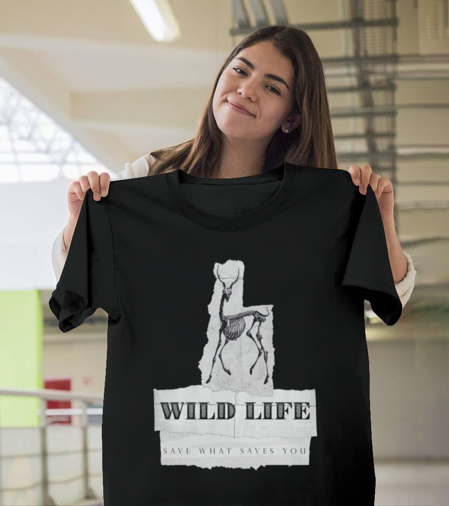 Wild Life Save What Saves You Skeleton Stag T-Shirt