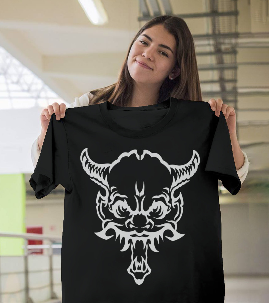 Monster Skull Demon Horns Tattoo T-Shirt