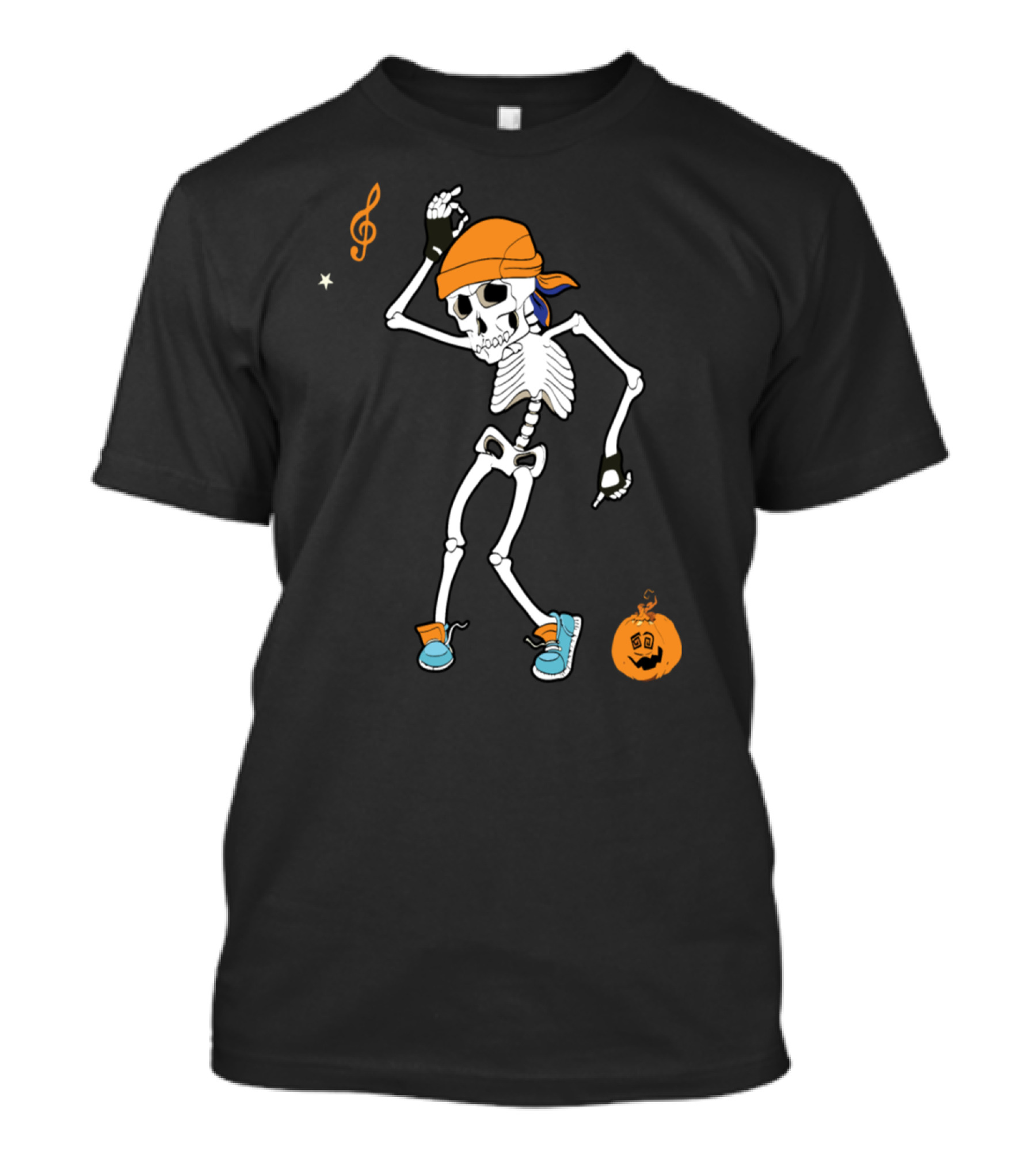Skeleton Dancing Halloween Party Hip Hop Pumpkin T-Shirt