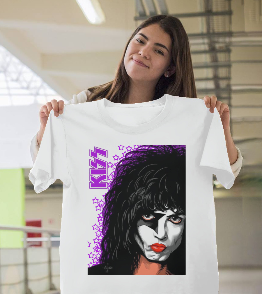 KISS Paul Stanley Starchild Icon With Purple Stars T-Shirt