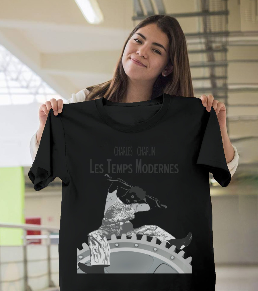 Les Temps Modernes Charlie Chaplin Iconic Film Gear Scene T-Shirt