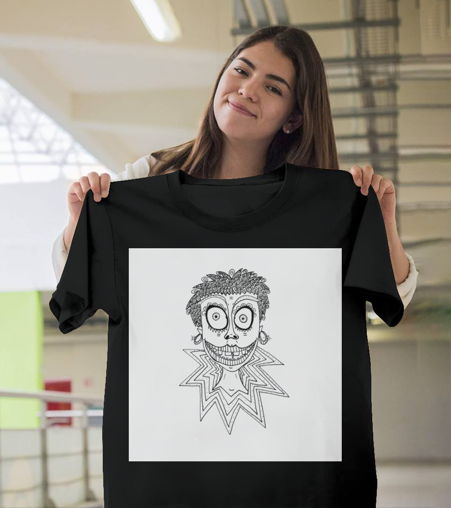 Crazy Face Zigzag Hair Swirls Spiral Eyes T-Shirt