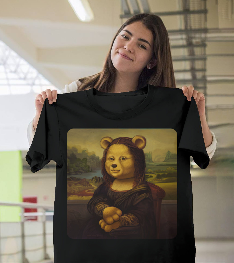 Mona Lisa Bear Portrait by Bearnado da Vinci in Classic T-Shirt