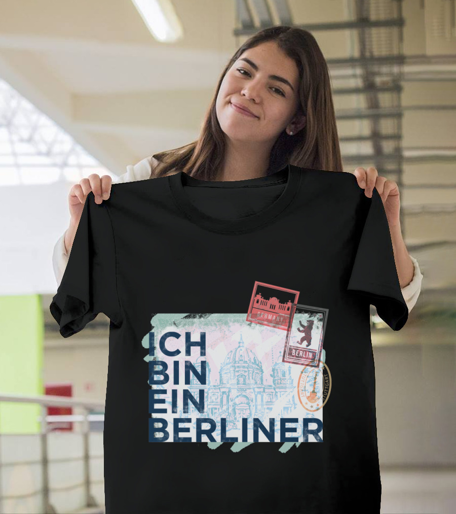 Ich Bin Ein Berliner Germany Berlin Cathedral Postcards and Stamps T-Shirt