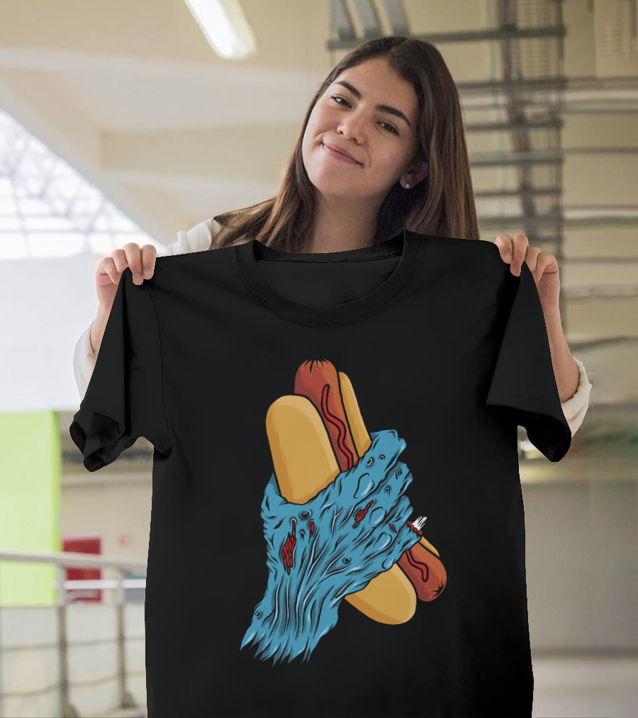 Zombie Hot Dog Hand - Dead Meat T-Shirt