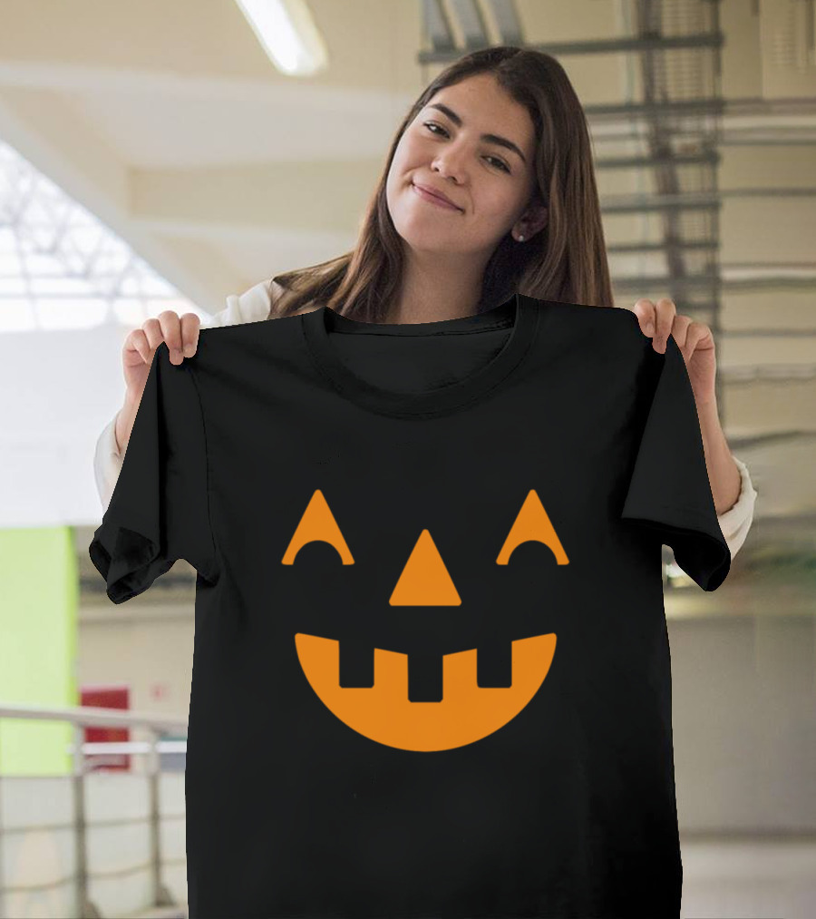 Halloween Pumpkin Happy Orange Face Jack-O'-Lantern T-Shirt