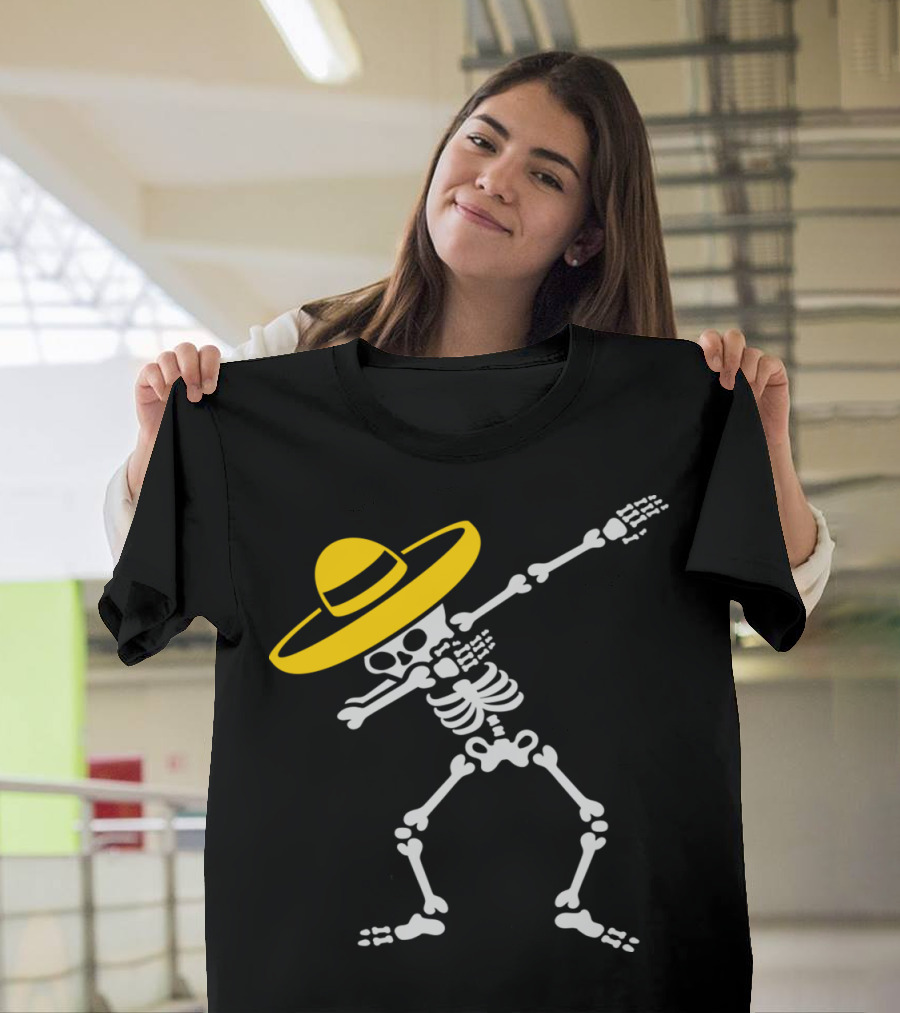 Dab Skeleton Día de Muertos Sombrero Dance T-Shirt