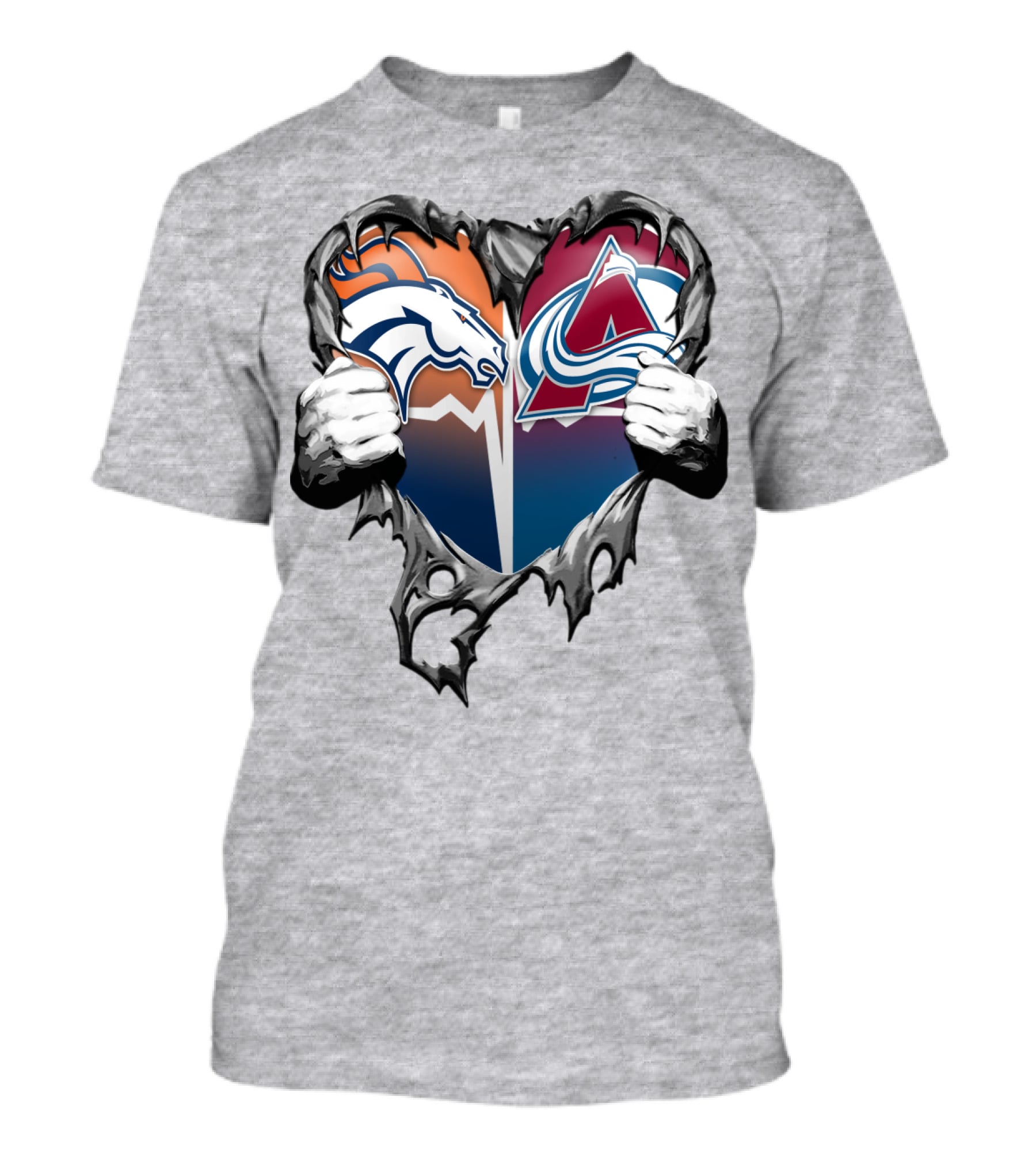 Broncos Avalanche Rip Heart T-Shirt