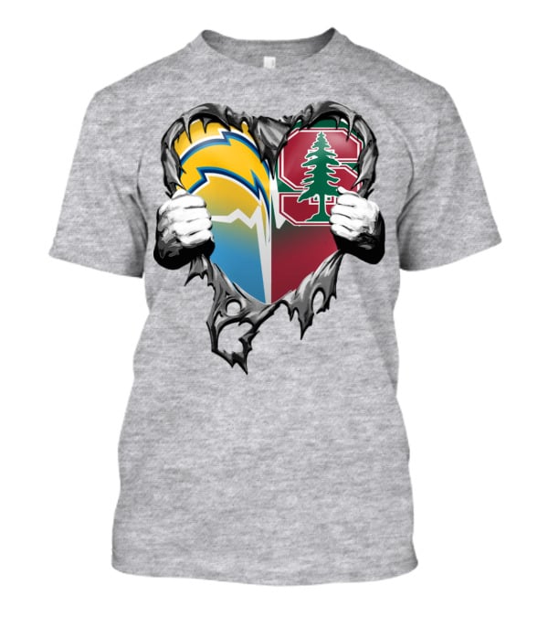 Los Angeles Chargers Stanford Tree Heart T-Shirt