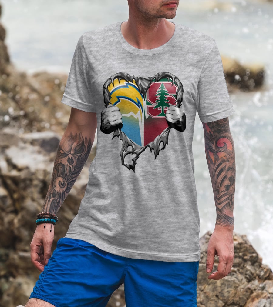 Los Angeles Chargers Stanford Tree Heart T-Shirt