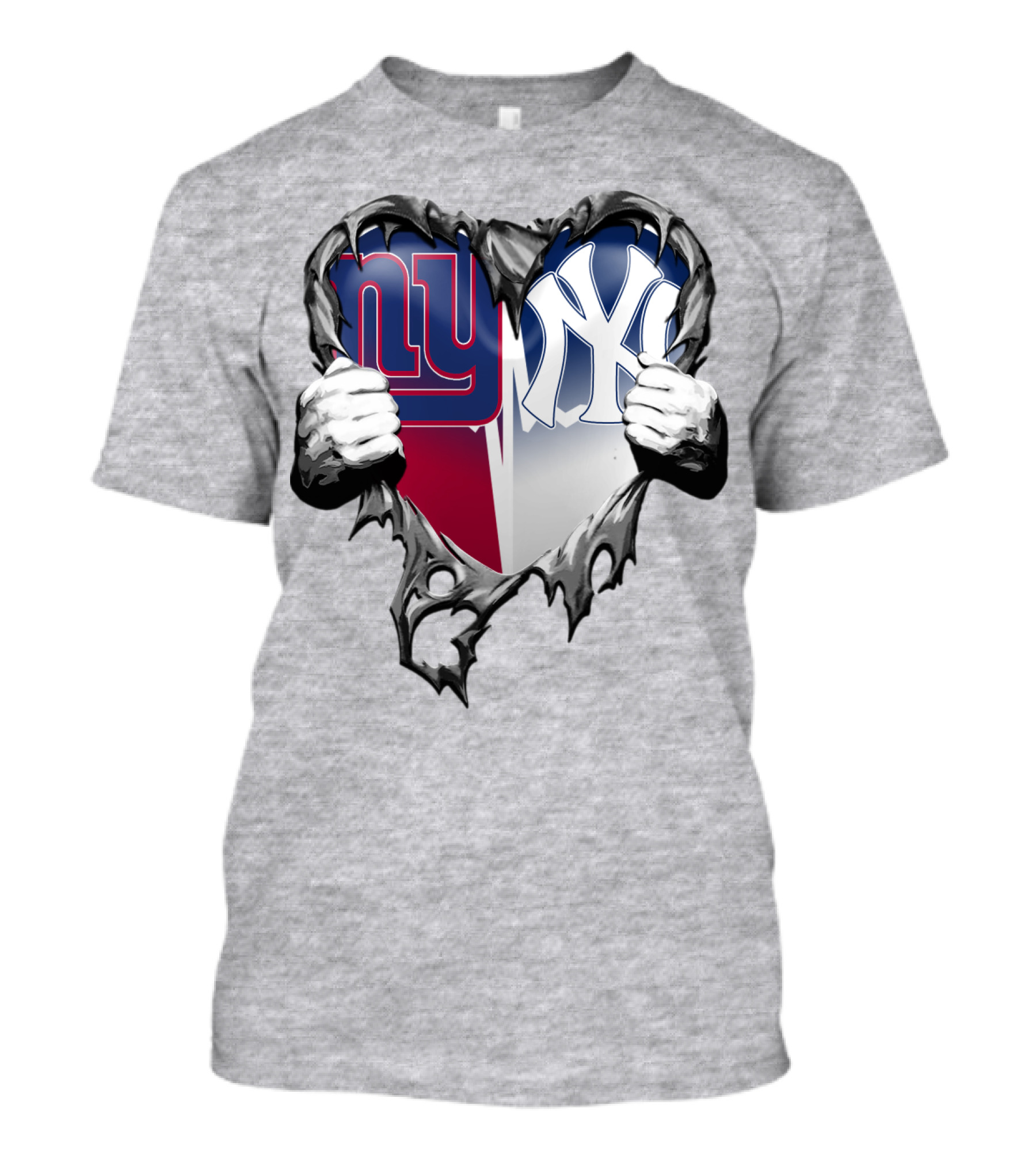 New York Giants Ny Yankees Heart T-Shirt
