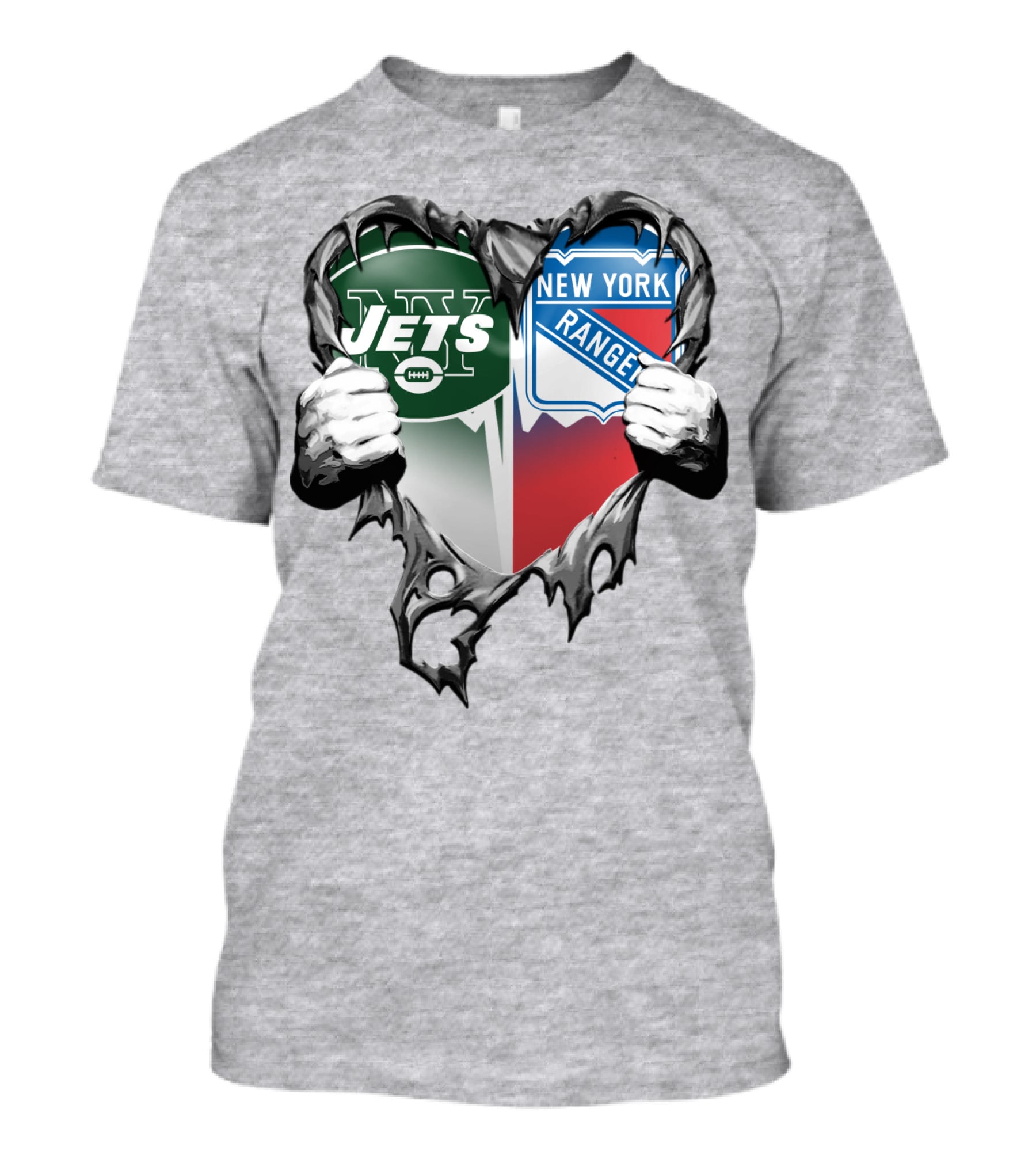 New York Jets Rangers Heart Split T-Shirt