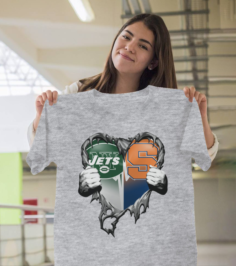 Jets Syracuse Split Heart T-Shirt