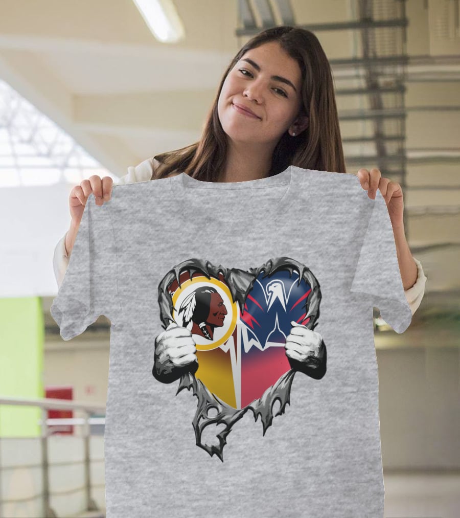 Washington Redskins Wizards Heart Logo Mashup T-Shirt
