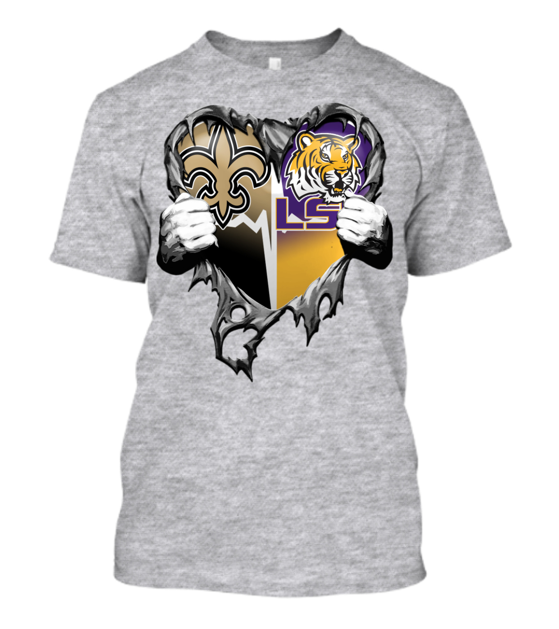 New Orleans Saints Lsu Tigers Heart T-Shirt