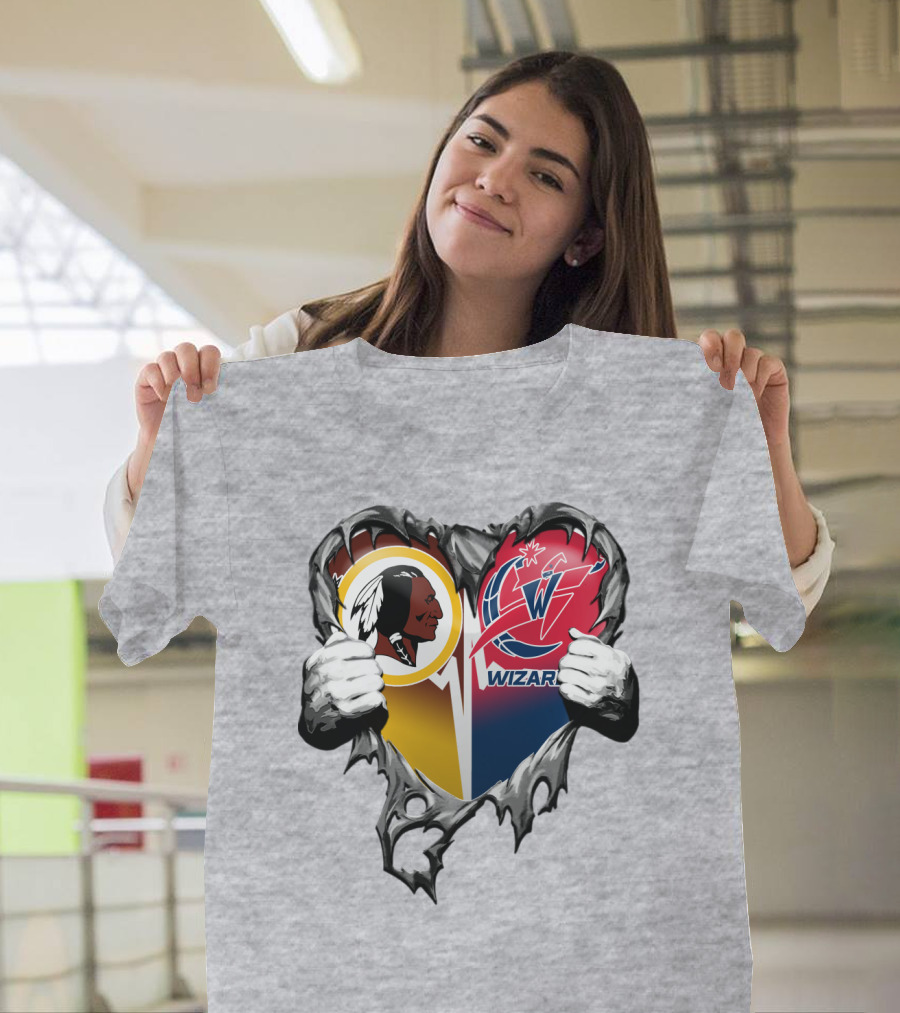 Washington Redskins Wizards Heart T-Shirt