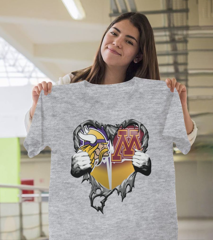 Vikings Minnesota Split Heart T-Shirt