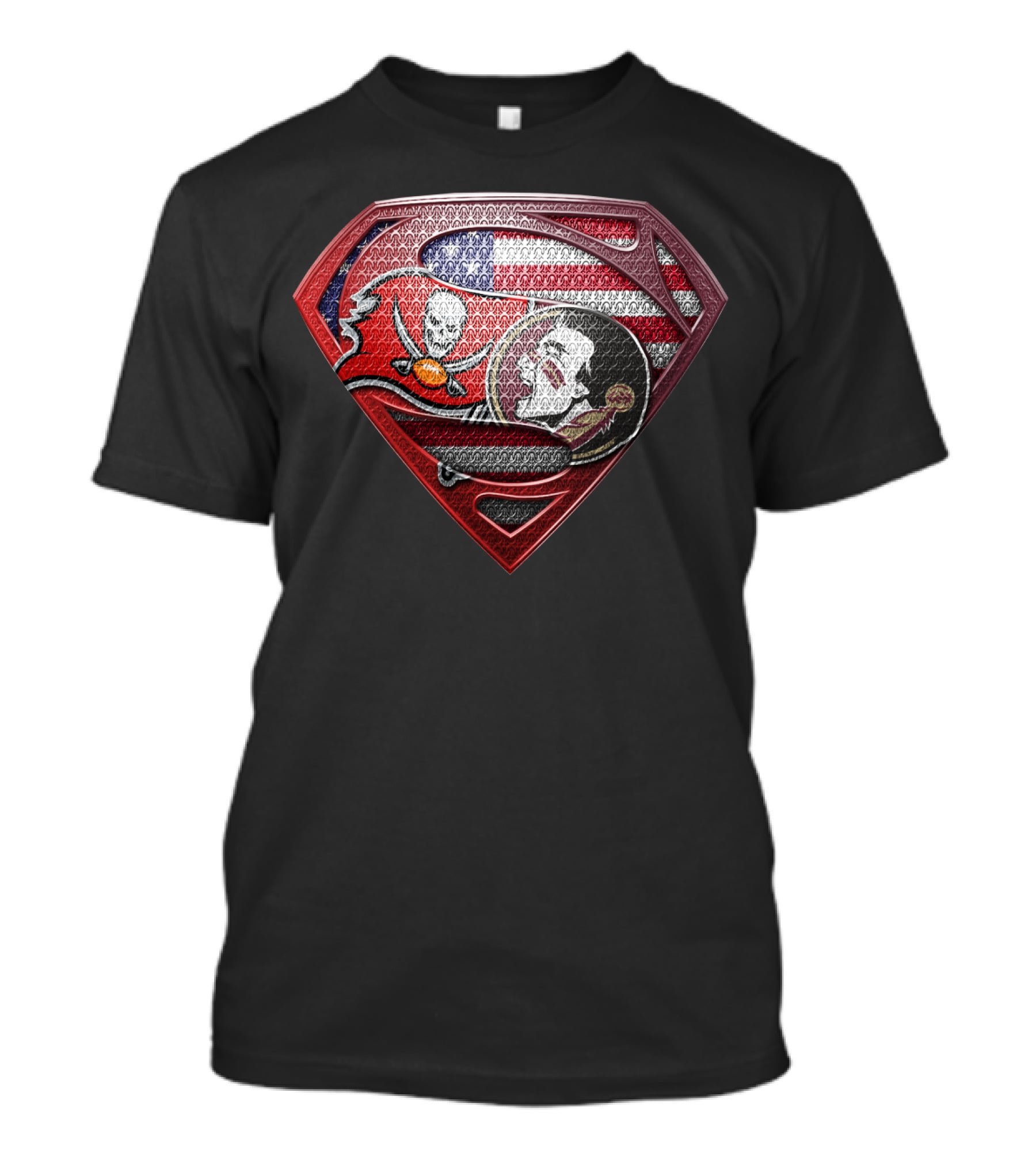 Superman Tampa Bay Buccaneers American Flag T-Shirt